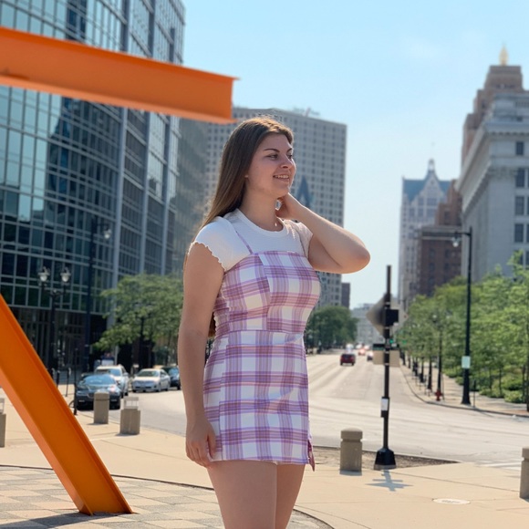 Altar’d State Purple Plaid Romper MEDIUM - Picture 2 of 2